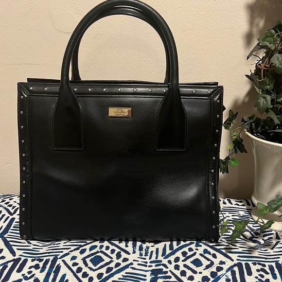 kate spade Handbags - KATE SPADE NEW YORK black rivet Helena street leather tote
